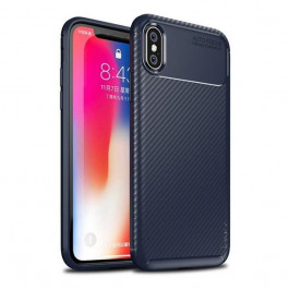   iPaky Carbon Fiber Soft TPU Case iPhone XS Blue