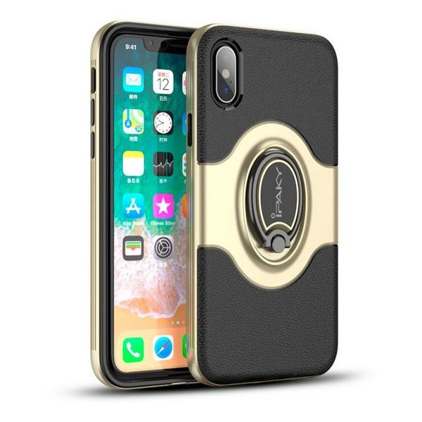 iPaky 360° Free Rotation Ring Holder case iPhone X Gold - зображення 1