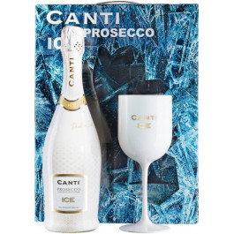 Canti Вино ігристе  Prosecco Ice біле напівсухе 0.75 л 11% у подарунковій упаковці + 1 келих (800541505759