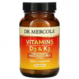 Dr. Mercola Вітаміни D3 і K2 (Vitamin D3 & K2) 5000 МО / 180 мкг 90 капсул