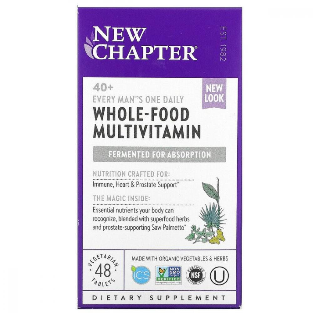 New Chapter Ежедневные Мультивитамины для Мужчин 40+, Every Man's, New Chapter, 48 таблеток - зображення 1