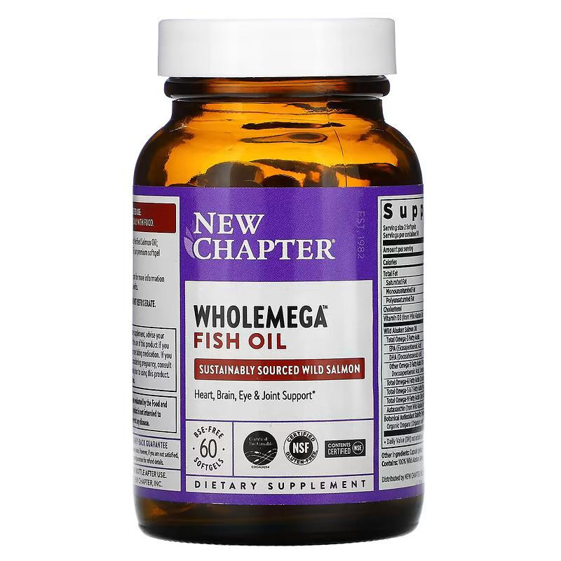 New Chapter Wholemega Fish Oil, 60 капсул - зображення 1