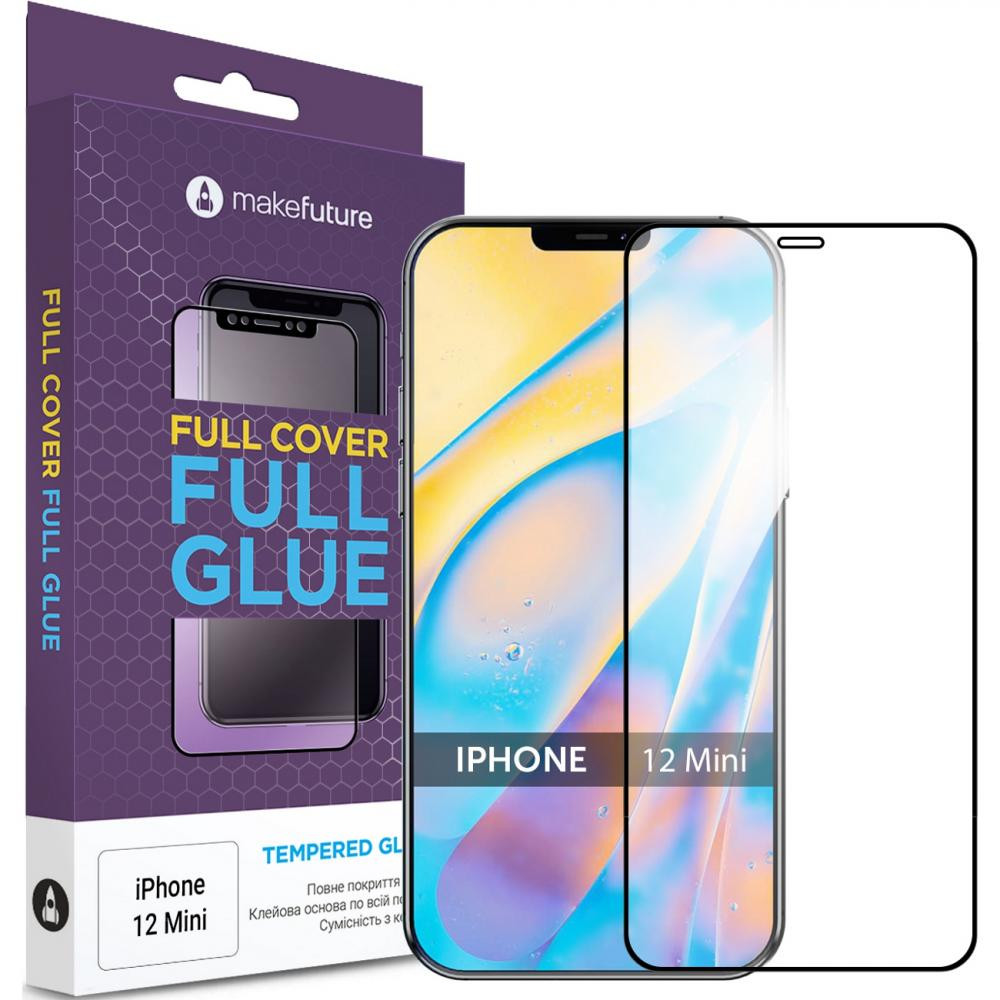MAKE Захисне скло  Full Cover Full Glue для iPhone 12 mini (MGF-AI12M) - зображення 1