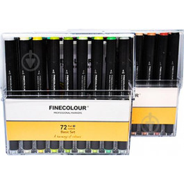 Finecolour Набор двусторонних маркеров  Brush Mini 72 цвета EF103-TB72 разноцветный