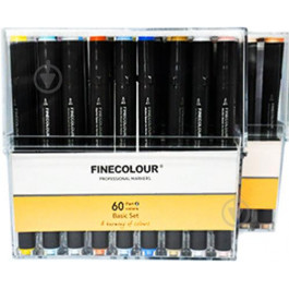 Finecolour Набор двусторонних маркеров  Brush Mini 60 цветов EF103-TB60 разноцветный