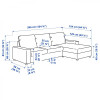IKEA VIMLE 3-місний з шезлонгом та широкими підлокітниками/Saxemara світло-блакитний (294.014.55) - зображення 8