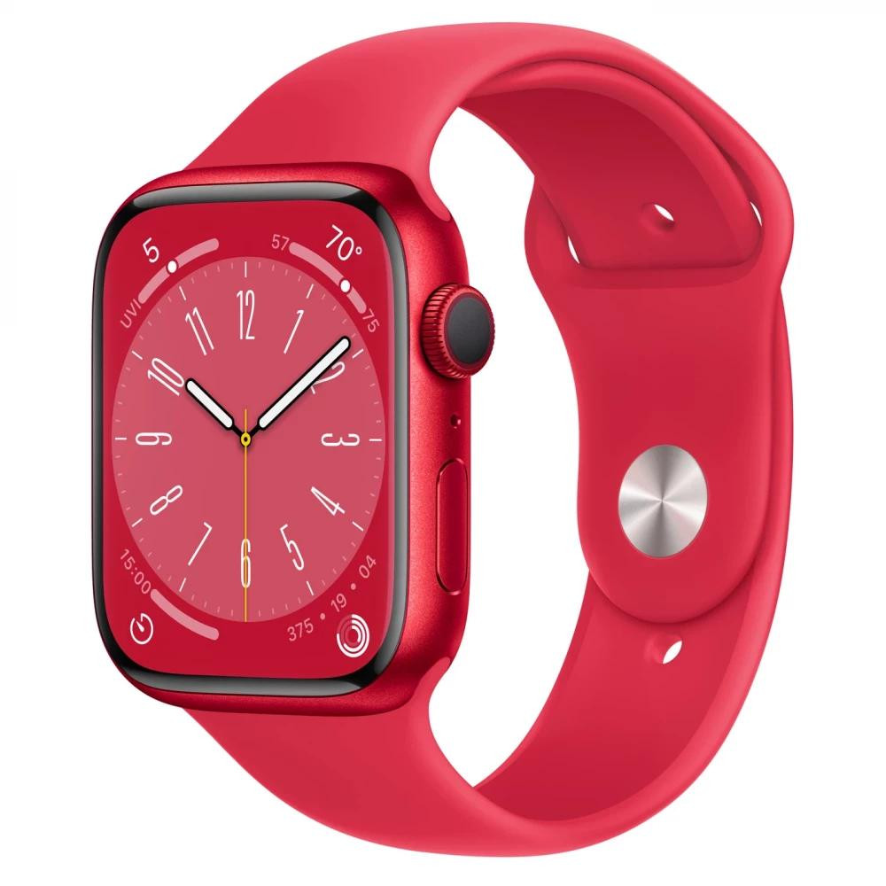 Apple Watch Series 8 GPS 45mm PRODUCT RED Aluminum Case w. PRODUCT RED S. Band - S/M (MNUR3) - зображення 1