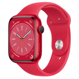 Apple Watch Series 8 GPS 45mm PRODUCT RED Aluminum Case w. PRODUCT RED S. Band - S/M (MNUR3)