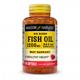 Mason Natural Риб'ячий жир і Омега 3 1200/360мг, Fish Oil & Omega 3, , 100 гелевих капсул