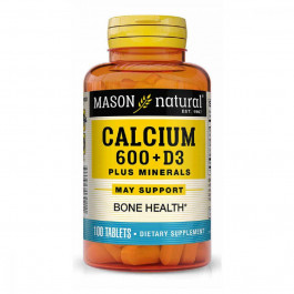 Mason Natural Кальцій 600 мг + вітамін D3 з мінералами, Calcium 600 mg + Vitamin D3 Plu (MAV13021)