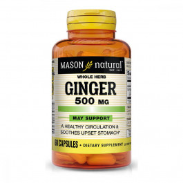 Mason Natural Имбирь 500 мг, Ginger, , 60 капсул