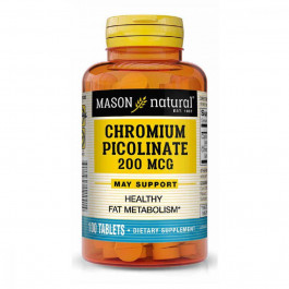 Mason Natural Хром Пиколинат 200 мкг, Chromium Picolinate, , 100 таблеток