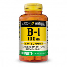 Mason Natural Витамин B1 100 мг, Vitamin B1, , 100 таблеток