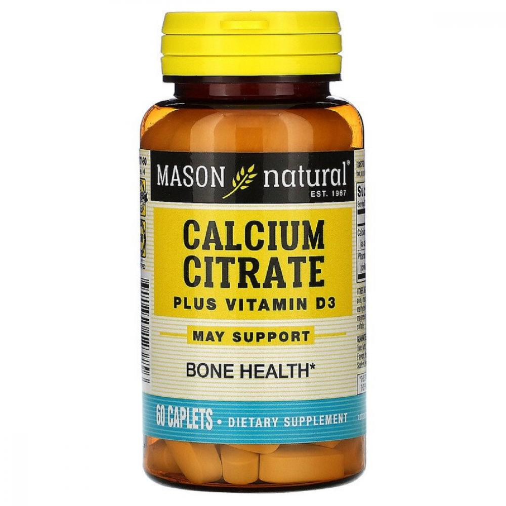 Mason Natural Цитрат кальция с витамином D3 (Calcium Citrate Plus Vitamin D3) 315 мг 60 капсул - зображення 1