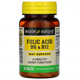 Mason Natural Фолиевая кислота В-6 и В-12 (Folic Acid B6 and B12) 90 таблеток