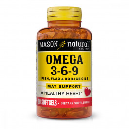 Mason Natural Потрійна Омега 3-6-9, олія риби льону та огірковика, Omega 3 (MAV16995)