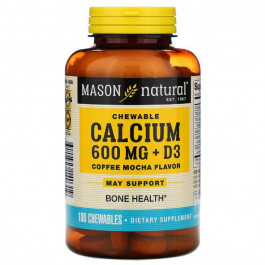 Mason Natural Кальций с витамином D3 (Chewable Calcium+D3) 600 мг/400 МЕ 100 жевательных таблеток со вкусом кофе м