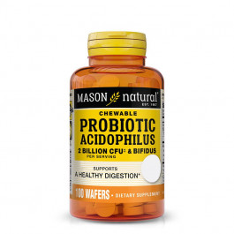 Mason Natural Probiotic Acidophilus With Bifidus 2 Billion CFU, 100 жевательных таблеток