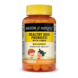 Mason Natural Healthy Kids Probiotic With Fiber Chewables, 60 жевательных таблеток