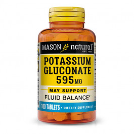 Mason Natural Potassium Gluconate 595 mg, 100 таблеток