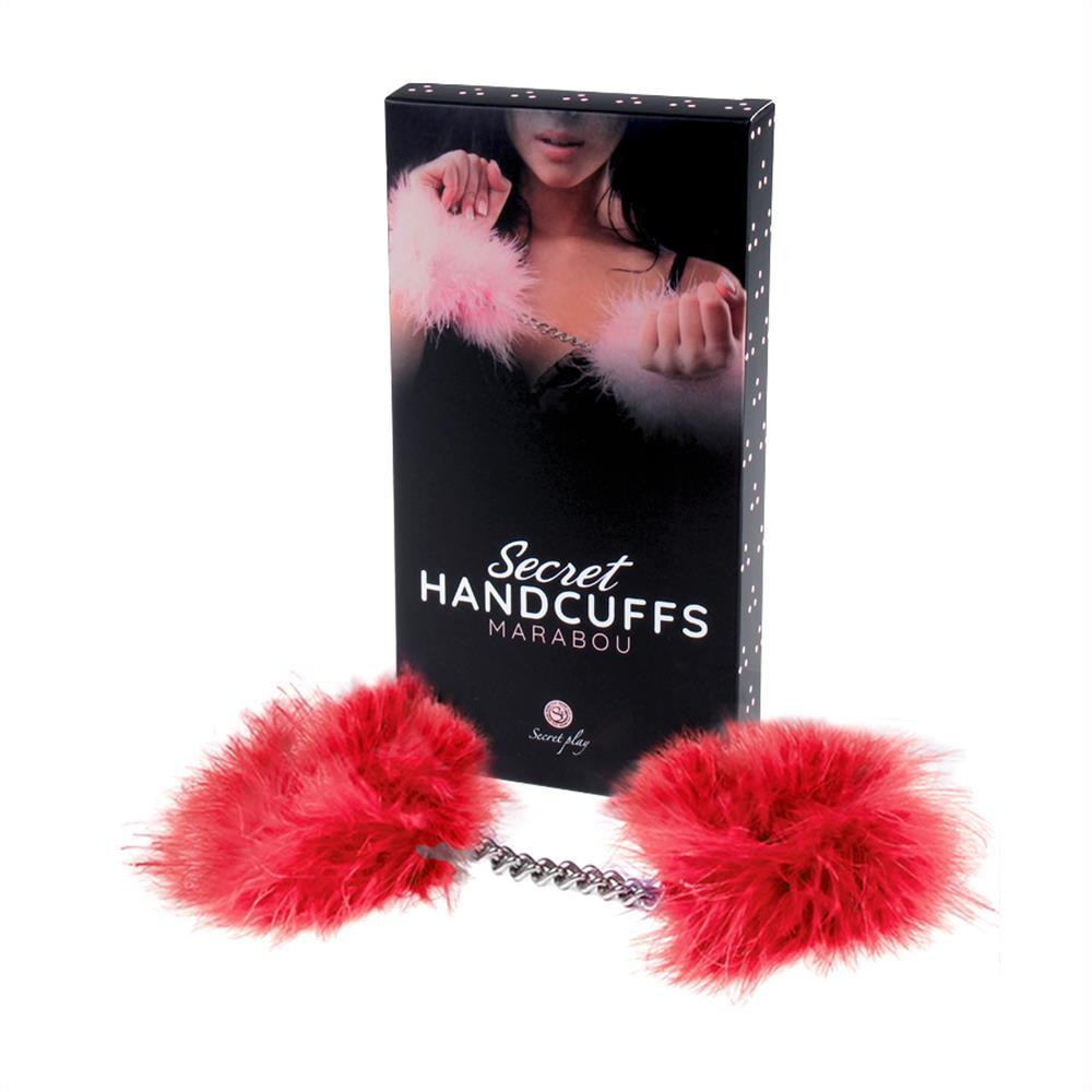 SCALA Secret Marabou Handcuffs, red (8435097534152) - зображення 1