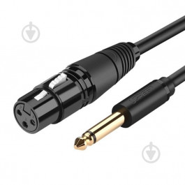 UGREEN Мікрофонний кабель AV131 Jack 6.3 мм to XLR Female AV Cable 3 м Black