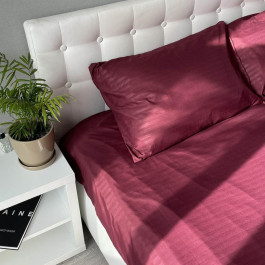 Emily Home Комплект постільної білизни Fiber Bordo Stripe  мікрофібра бордо Двоспальний євро комплект (94031140