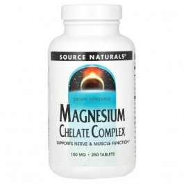 Source Naturals Комплекс Хелата Магнію (Magnesium Chelate Complex) 100 мг 250 таблеток