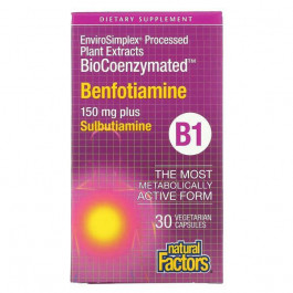 Natural Factors Бенфотіамін (Benfotiamine) 150 мг 30 капсул
