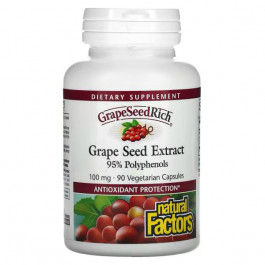 Natural Factors Екстракт виноградних кісточок (Grape Seed Extract) 100 мг 90 капсул