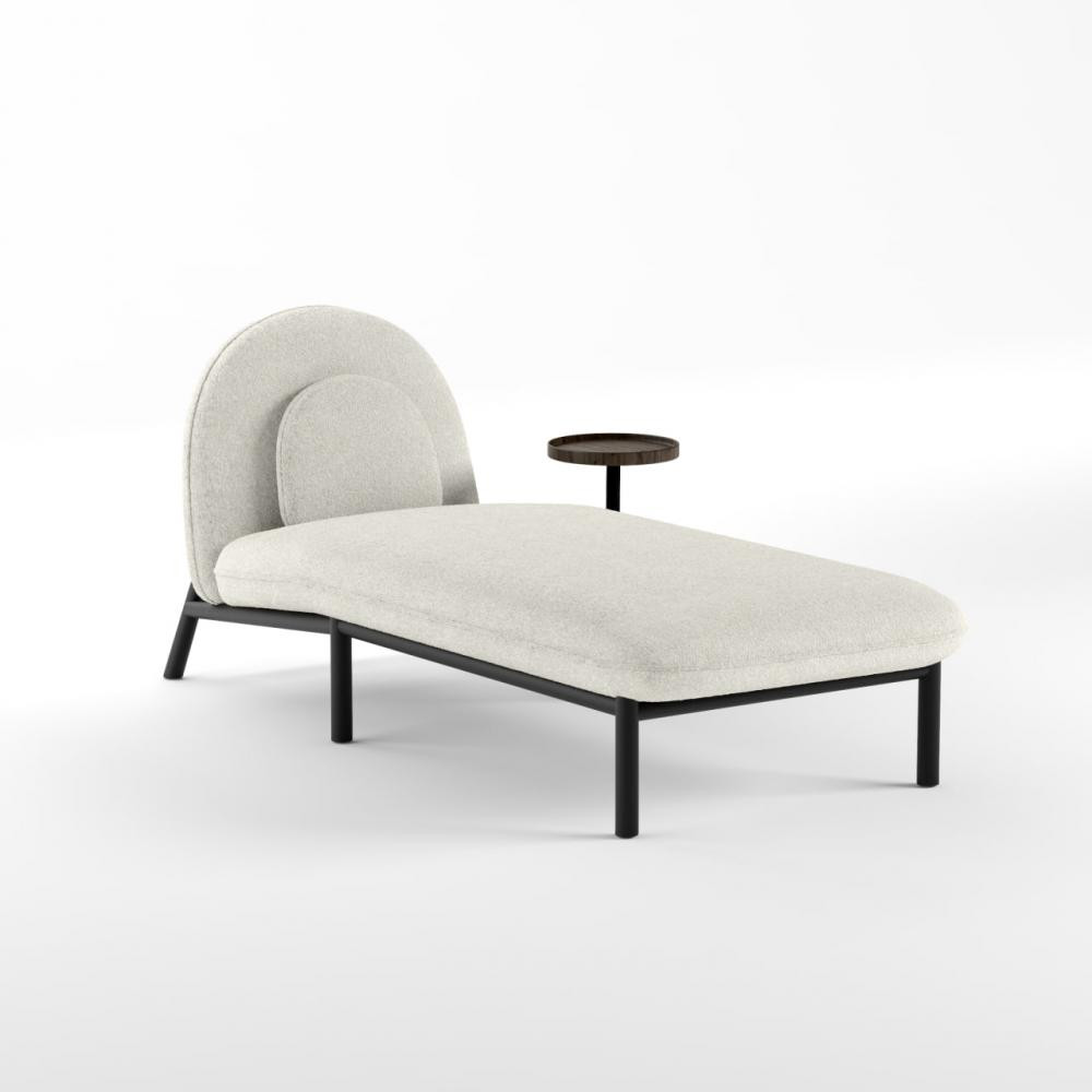 Mesa Шезлонг Soft Lounge зі столиком Boucle Nata/Чорний 75x182x80 (MSSL.30.BN.9005.50) - зображення 1