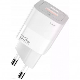 Essager Square Brick 33W 1xUSB-A 1xUSB-C  White (ECTCA-FZB02)