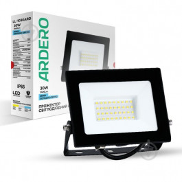 Ardero Cвітлодіодний прожектор  LL-1030ARD 30W 2400Lm 6500K чорний IP65 (4820273270179)
