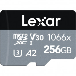 Lexar 256 GB microSDXC UHS-I U3 V30 A2 Professional 1066x SILVER + SD adapter LMS1066256G-BNANG