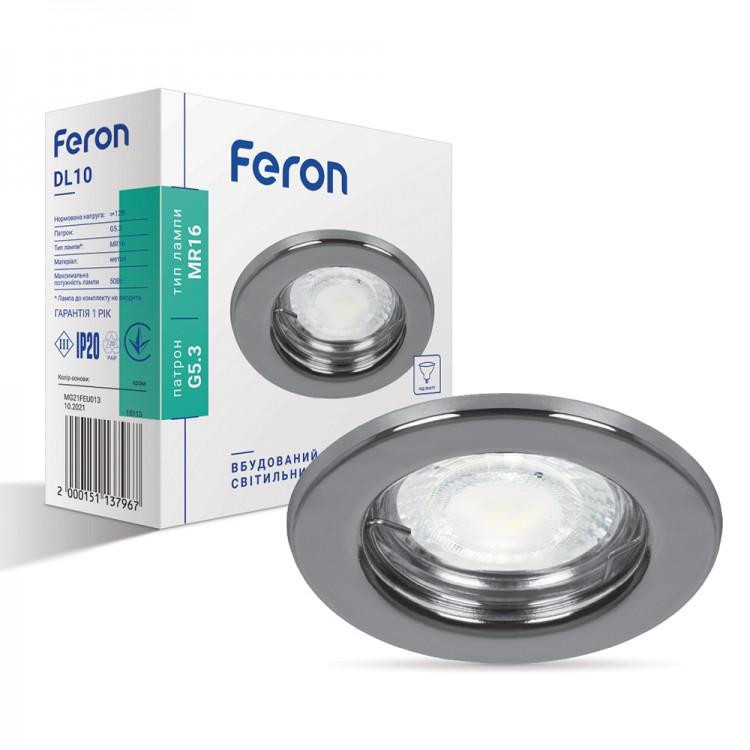 FERON Врізний точковий світильник  DL10 MR-16 хром - зображення 1