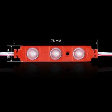 Biom Світлодіодний модуль BRT XG191 5630-3led 1,5W RED 12v IP65 червоний з лінзою півсфера - зображення 1