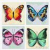 Ідейка Набор для росписи по номерам. Полиптих  Весенние бабочки 25х25х4 см KNP021 - зображення 1
