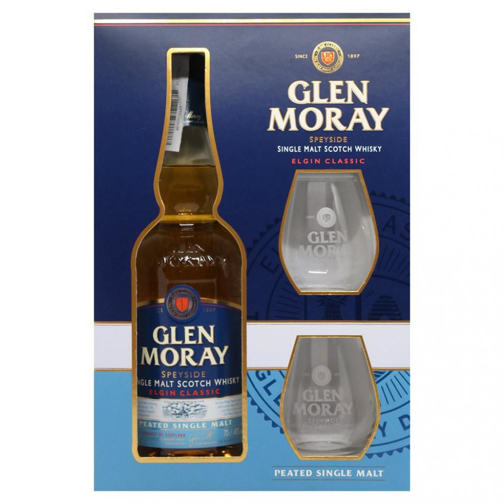 Glen Moray Peated (gift box + 2 Glasses) віскі 0,7 л (5060116321487) - зображення 1