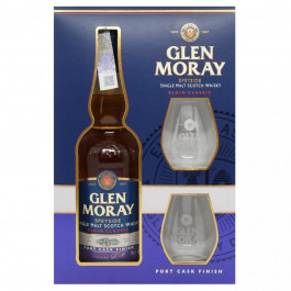 Glen Moray Port Cask Finish (gift box + 2 Glasses) віскі 0,7 л (5060116321234)