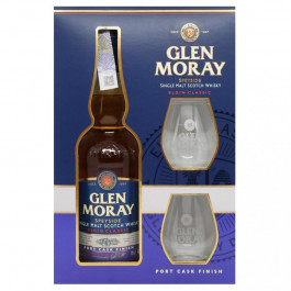   Glen Moray Port Cask Finish (gift box + 2 Glasses) віскі 0,7 л (5060116321234)