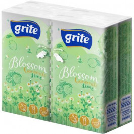 Grite Серветки косметичні  Blossom Camomile & Lime 3 шари 10 шт х 4 пачки (4770023349085)