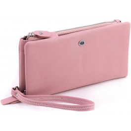 ST Leather Жіночий рожевий гаманець з натуральної шкіри на дві блискавки  1767427