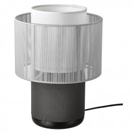   IKEA SYMFONISK Speaker lamp Textile shade Black/white (694.825.48)