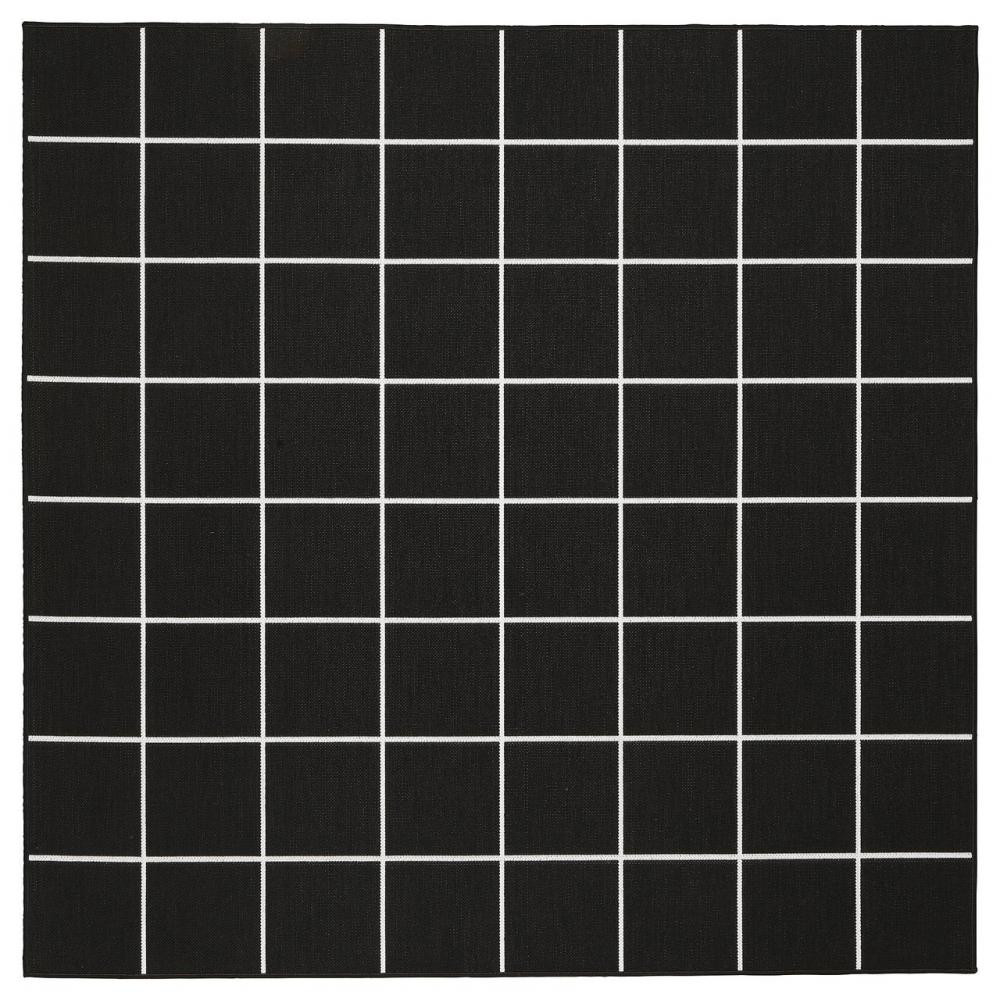 IKEA SVALLERUP Ковер tk плоскости внутр/внешнее, черный, белый (504.352.17) - зображення 1