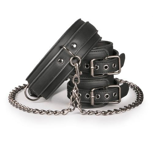 Easytoys Нашийник з наручниками, чорний (ET278BLK) - зображення 1