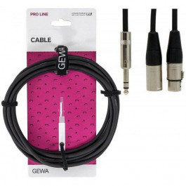 Gewa Pro Line Stereo Jack 6,3 мм / XLR (m) & XLR (f) (1,5 м)