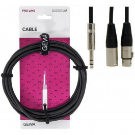   Gewa Pro Line Stereo Jack 6,3 мм / XLR (m) & XLR (f) (3 м)