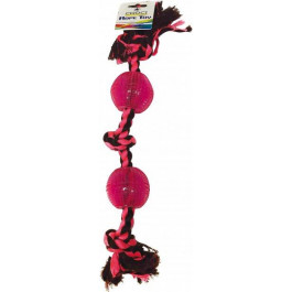 Croci Игрушка для собак  Канат грейфер Джумбо 2 силиконовых мяча 40 см Черно-фиолетовый (8023222168503)