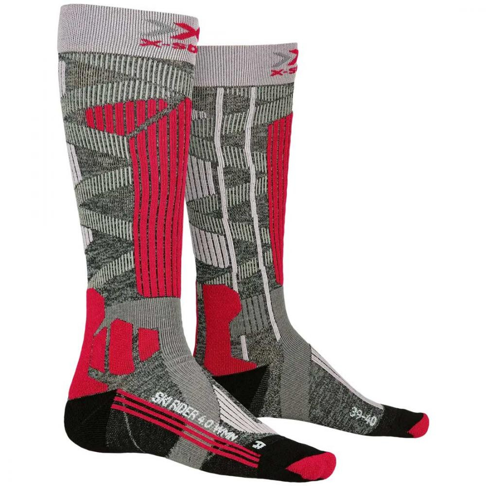 X-Bionic Лижні носки X-Socks Ski Rider 4.0 W Stone Grey Melange Pink - зображення 1