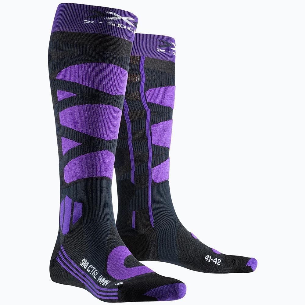 X-Bionic Лижні носки X-Socks Ski Control 4.0 W Charcoal Melange Purple - зображення 1